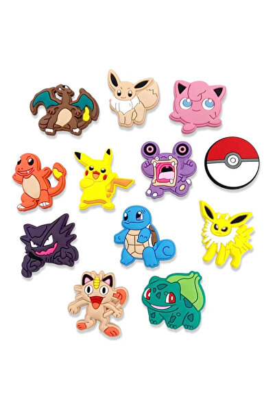 Choice 12 قطعة من إكسسوارات مشبك الأحذية البلاستيكية الجديدة من بوكيمون بيكات...