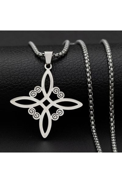 Choice AL18874- قلادة ساحرة عصرية فضية اللون مع عقدة حماية سلتيك أيرلندية للرجال والنساء