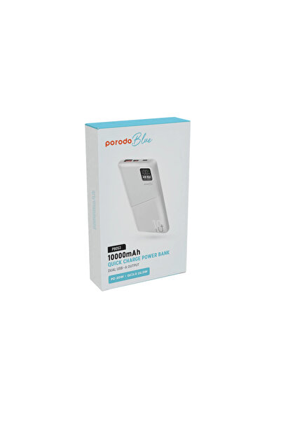 porodo Blue 10000Mah  Powerbank Type-C Usb A And Micro With Digital Display- ...