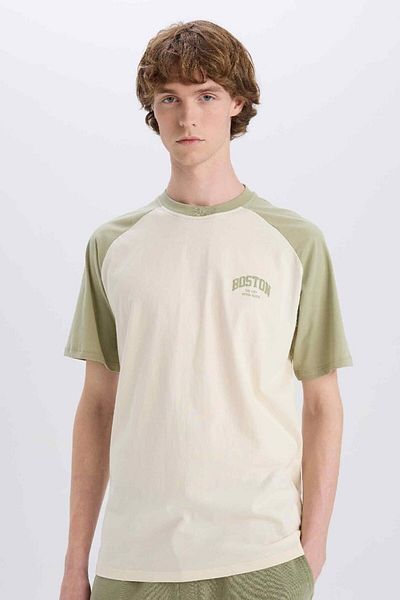 DeFacto Νέα σεζόν Boxy Fit Crew Neck εμπριμέ κοντομάνικο μπλουζάκι
