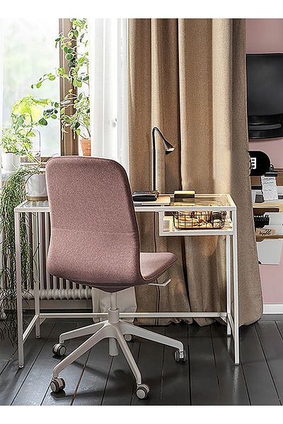 sharpdo Nordic Style Vanity Desk, Simple Space-saving Glass Table, Ins Style Make-up Table
