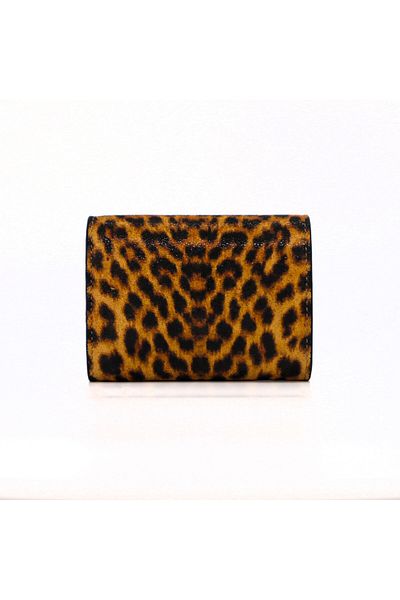 Lux Leder Vico Genuine Leather Leopard Print Suede Wallet