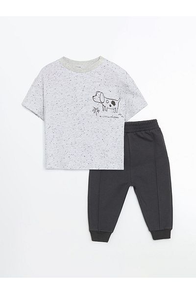 LC Waikiki Crew Neck Baby Boy T-Shirt and Pants 2Pcs