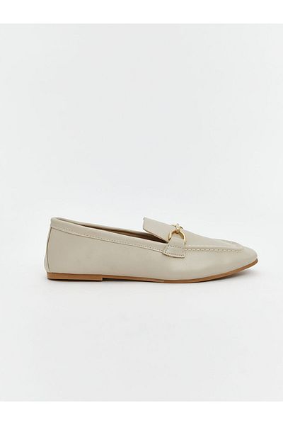LC Waikiki Lcw Steps Beige Leather Look Metal Appliqued Women's Classic Shoes