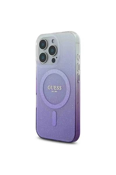 CG Mobile Guess Magsafe Iml Glitter Gradient Hard Case For iPhone 16 Pro - Purple