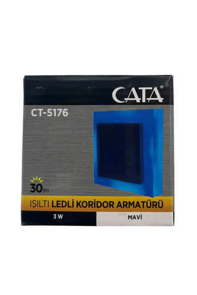 Cata CT-5176 3W LED Koridor Armatürü – Mavi Işık, 240 Lümen, 30.000 Saat Ömür