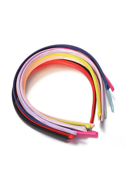 Choice مجموعة من 10 قطع من عصابة رأس ساتان ملونة مقاس 10 مم بألوان مختلطة