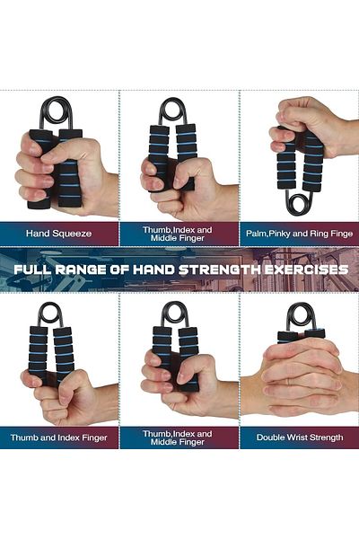 COOYA 6 pcs Hand-Spring,Grip Strength Trainer Set,50-300 LB,Non Slip Wrist Hand Exercise,for Training Gym