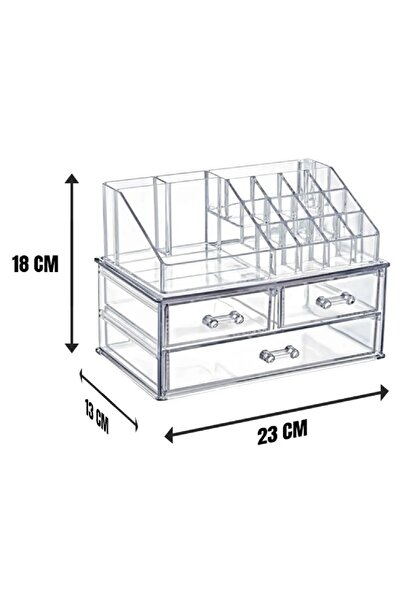 ALPAR Органайзер з 3 ящиками для косметики та прикрас, 2-рівневий органайзер з ящиками та органайзер для косметики