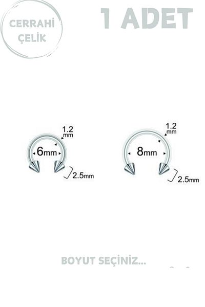 Blisse Piercing Surgical Steel 2.5mm Spike Septum Lip Tragus Helix Cartilage Piercing