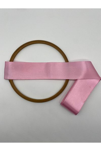 Ak Tuhafiye Pink Satin Ribbon 6cm 10 Meters Wide Cleaning-No:15