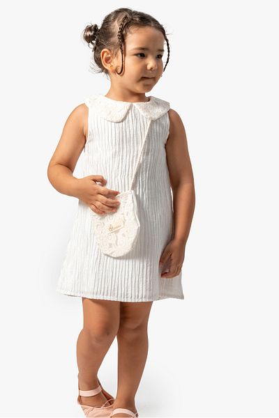 Baby Animals Baby Girl Kid Girl Birthday Party Wedding Dress Short Sleeve with Bag Sleeveless Lace Lined