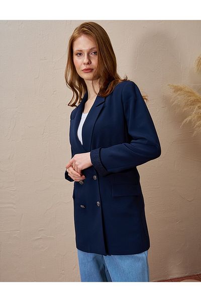Kayra Σκούρο Navy Blue Διπλό Μπλέιζερ Μπουφάν