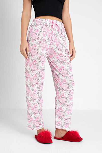 DONEX Cotton 3-Piece Fabric Ribbon Waist Detail Printed Pocketless Women's Pajamas