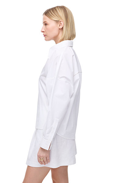 Perspective Біла сорочка Regular Fit з коміром та довгими рукавами