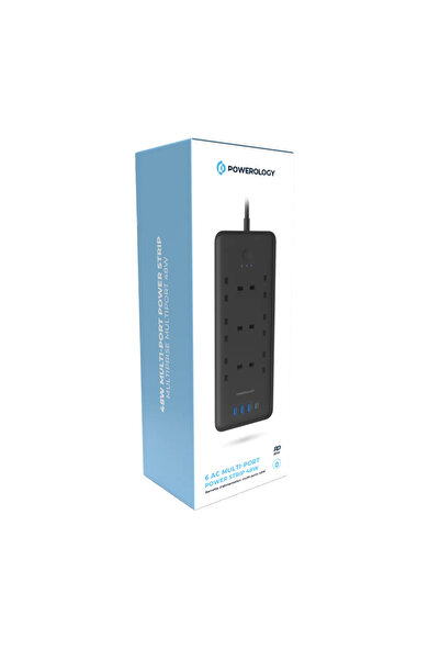 Powerology شريط طاقة 48 وات 6 أمبير 1X PD USB-C و3X QC USB-A المملكة المتحدة ...