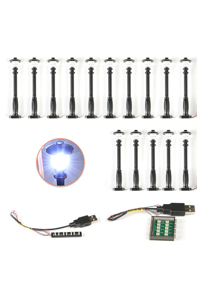 choice2 15 مصباح LED أبيض وأسود لإضاءة شوارع المدينة (10 في 1 يعمل بمنفذ USB)...