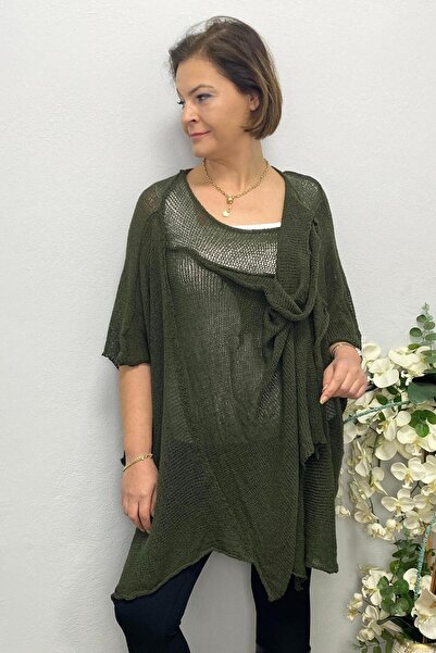 Mia Butik Women's Khaki Design Mercerized Seasonal Blouse