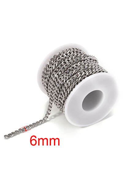 Choice سلسلة كوبية من الفولاذ المقاوم للصدأ بعرض 6 مم وبطول 1 متر لصنع المجوه...