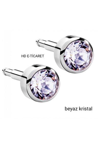 nina Beyaz Kristal Kulak Delme Küpesi 1 Çift