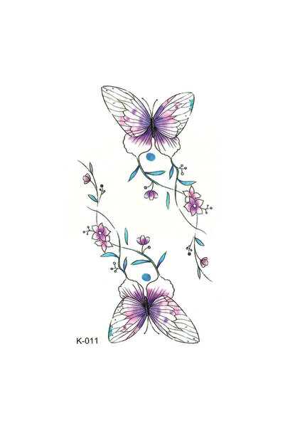 BP Tattoo Renkli Minimal Kelebek Dövmesi, Geçici Dövme Tattoo