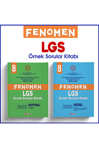fenomen okul FENOMEN LGS ÖRNEK SORULAR KİTABI SETİ - (SAYISAL+SÖZEL) (2 KİTAP)