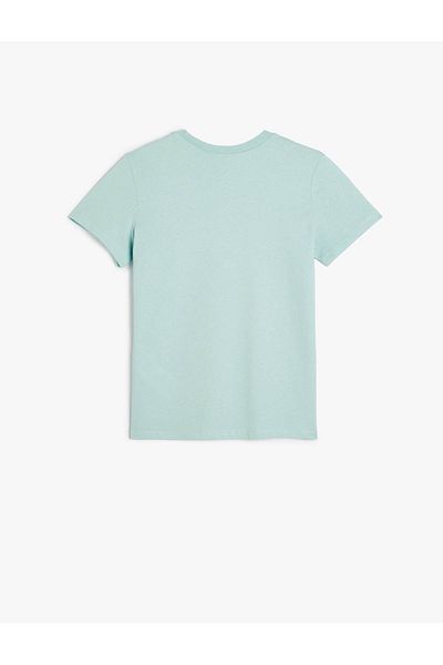Koton Boys Skateboard Printed T-Shirt Short Sleeve Crew Neck Cotton 5Skb10143Tk Green
