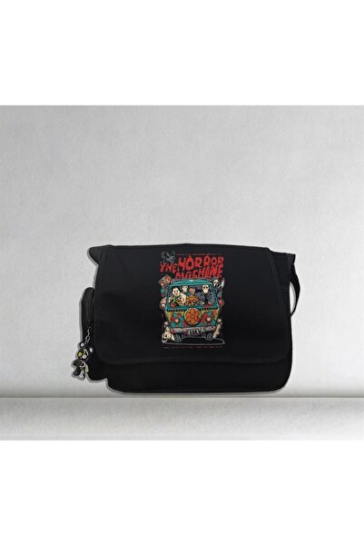 Toum zolid wear Halloween The Horror Machine Printed Unisex Black Messenger Bag