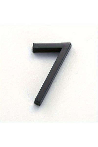 Choice L 7 1pc 100mm 3.9" Modern Door Number Black Self-adhesive  Mailbox Sticker, Outdoor Address Number