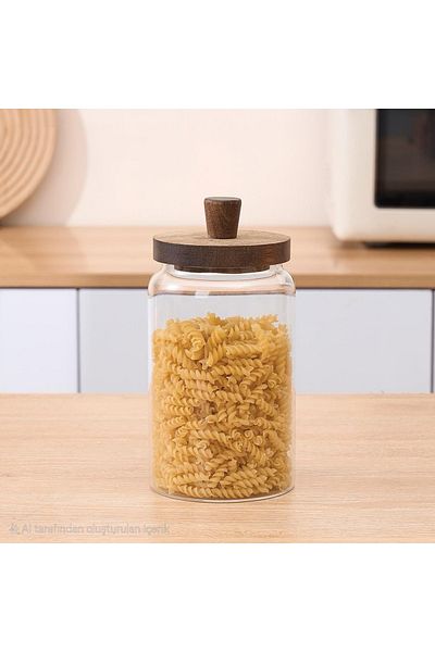 ELZEY HOME Acacia Lid Borosilicate Glass Jar (950ml)