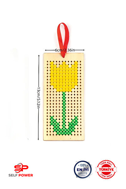 Self Power 10 PARÇA ÇAPRAZ DİKİŞLİ YILDIZ ASMA KARTI KİTAP AYRACI SÜS SETİ NAKIŞ İPLİĞİ DAHİL SET  OYUNCAK