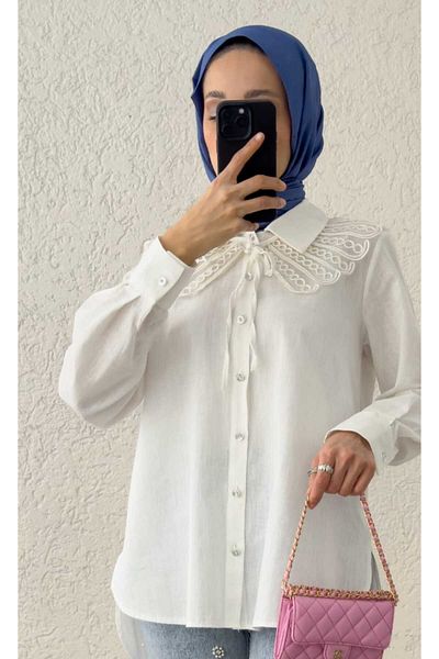 MODA VEDAT Γυναικείο πουκάμισο με λεπτομέρεια με πέτο νέας σεζόν