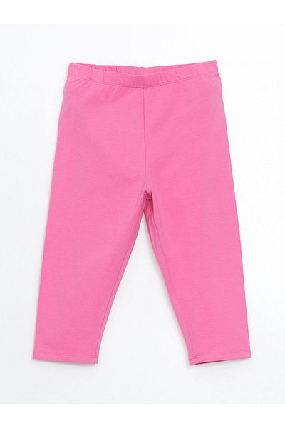 LC Waikiki Lcw Kids Pink Elastic Waist 3/4 Length Girls Leggings