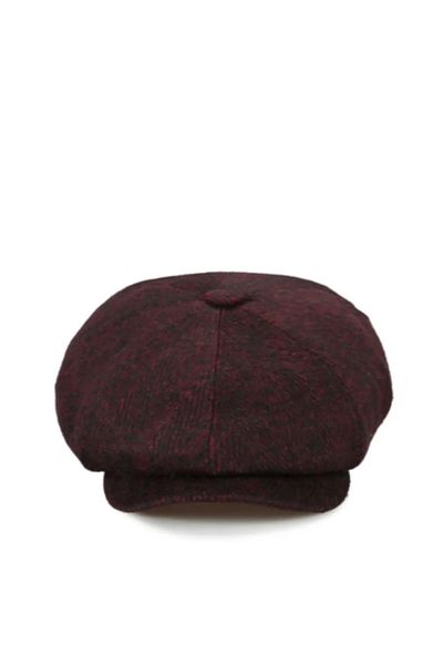ergül çanta Men's Herringbone Claret Red Beckham, Thomas Shelby English Style Cap Hat