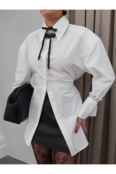 ESRAHELVACI Vycpaná košile s kravatou v pase