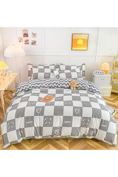 sharpdo 4-Pieces Bed Sheet Set,With 1Quilt Cover 200*230cm 1 Flat Sheet and 2 Pillowcases