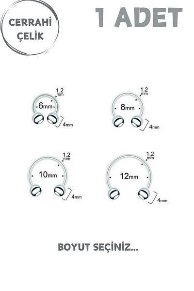 Blisse Piercing Surgical Steel 4mm Ball End Septum Lip Tragus Helix Cartilage Piercing
