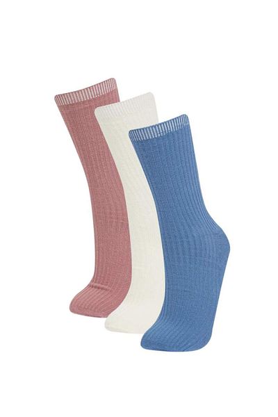 DeFacto New Season Women's Comfortable Elastic 3-Piece Cotton Long Socks