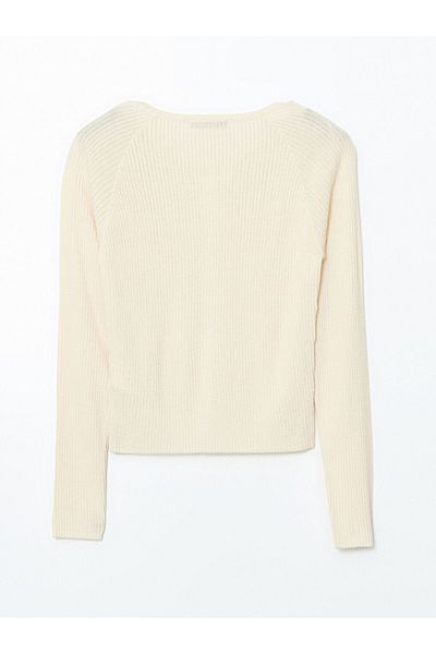 LC Waikiki Xside Beige Crew Neck Women's Knitwear Cardigan
