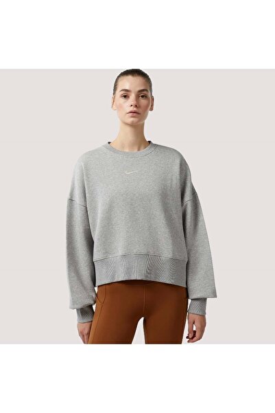 Nike W NSW Phnx Flc OOS Kadın Oversize Sweatshirt DQ5761-063 - Gri - L
