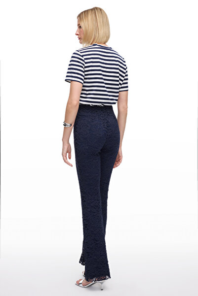 Perspective Lacivert Krasta Slim Fit Yüksek Bel Pantolon