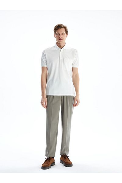 LC Waikiki Blue Polo Neck Mercerized Look Men's T-Shirt