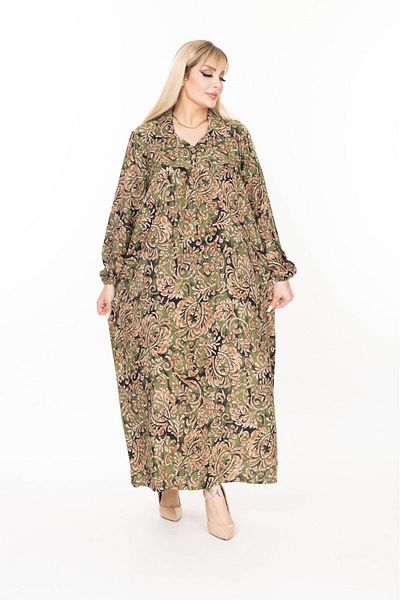 mervemoda γυναικείο μακρυμάνικο plus size υφαντό καλοκαιρινό μακρυμάνικο φόρεμα