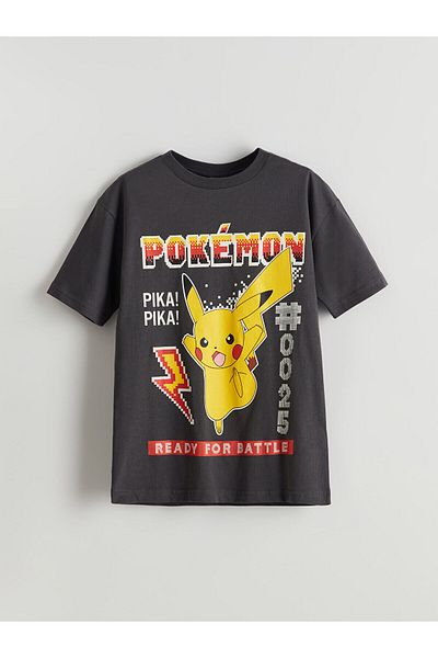 LC Waikiki Crew Neck Pikachu Printed Boys' T-Shirt