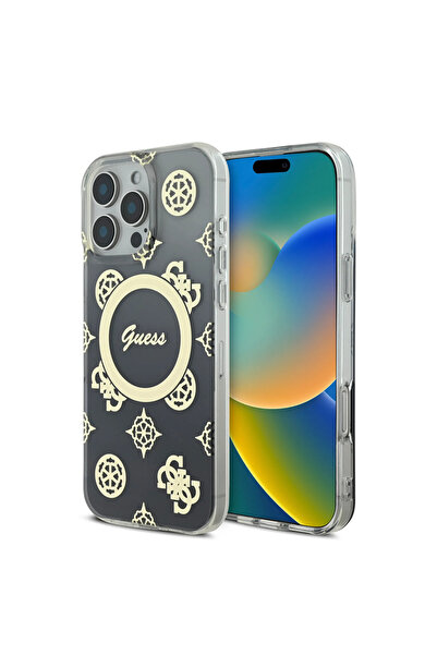 CG Mobile Guess Magsafe Iml Gradient Hard Case With Peony Pattern For iPhone 16 Pro Max - B