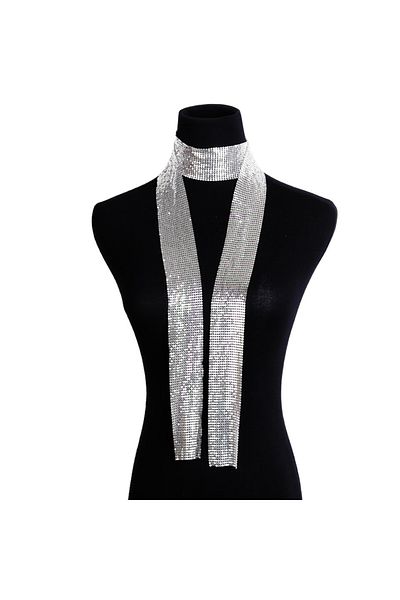 Choice Silver Color IngeSight.Z Vintage Aluminium Net Choker Necklace Collar Statement Colorful Sequins Lon