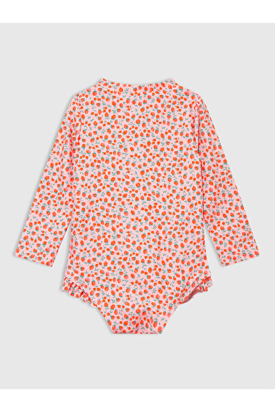 GAP Bebek Pembe Desenli Şapkalı Mayo Seti