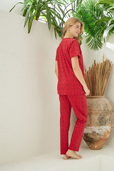 PİJAMOOD Γυναικεία βαμβακερή κοντομάνικη πιτζάμες