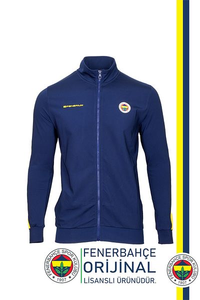 Fenerbahçe Оригинален лицензиран пуловер с яка и цип