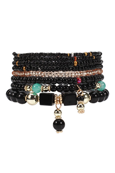 Choice black Bohemian Stackable Bead Bracelets for Women Stretch Multilayered...